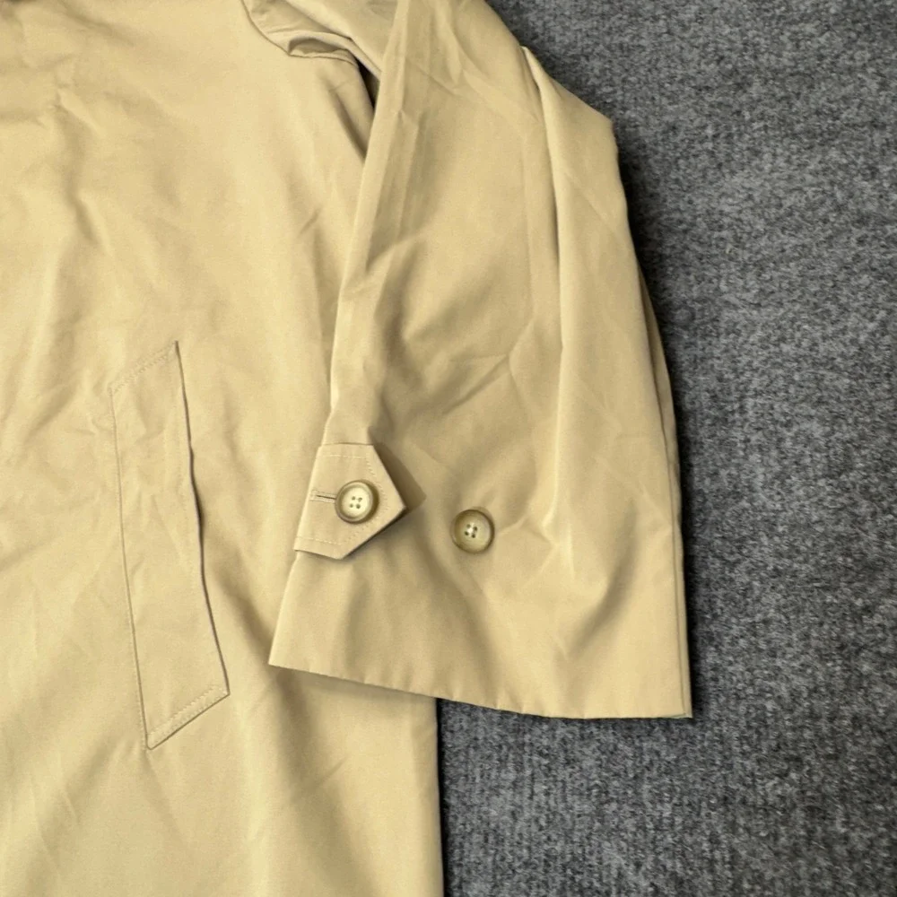 Vintage LL Bean Trench Coat Mens XL Tan Rain Overcoat Mac Jacket Oxford 0X723